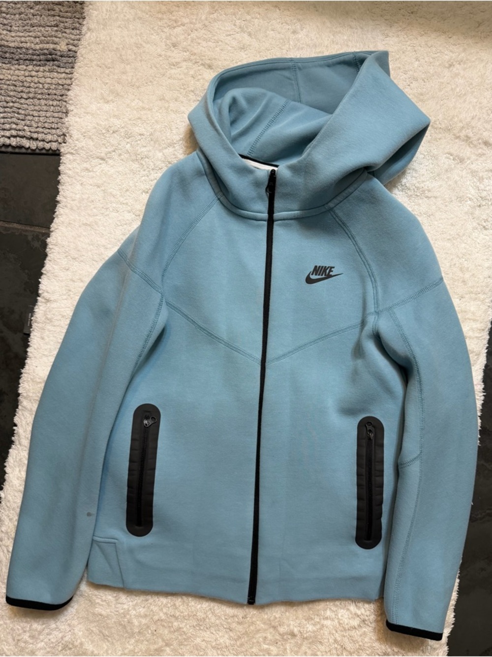 Nike Light Blue Hooded Full-Zip Sweatshirt